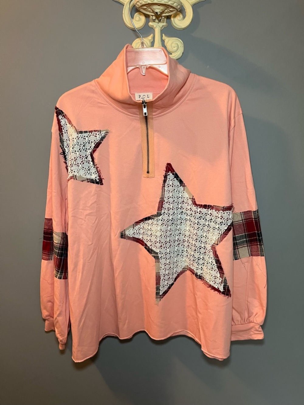 POL Pink Zip-Front Top NWOT